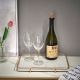 Lennox Marble Tray White,Gold 32 x 22 x 4CM