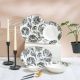 Beyonce Black Rose 26-Piece New Bone China Dinner Set Serve-8
