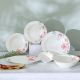 Beyonce Hibiscus 26-Piece New Bone China Dinner Set Serve-8