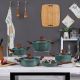 Radiant Green 9 Pcs Granite Cookware Set