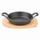 Cuchillo Cast Iron Pan W/ Wood Base 15X3.9 Cms