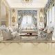 Carolina 3+2+1 Fabric Sofa Set -Sky Blue / Silver
