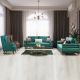 Carmen 3 + 3 + 1 + 1 Fabric Sofa Set - Emerald / Chocolate