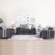 Kristel 3+2+1 Fabric Sofa Set - Dark Grey
